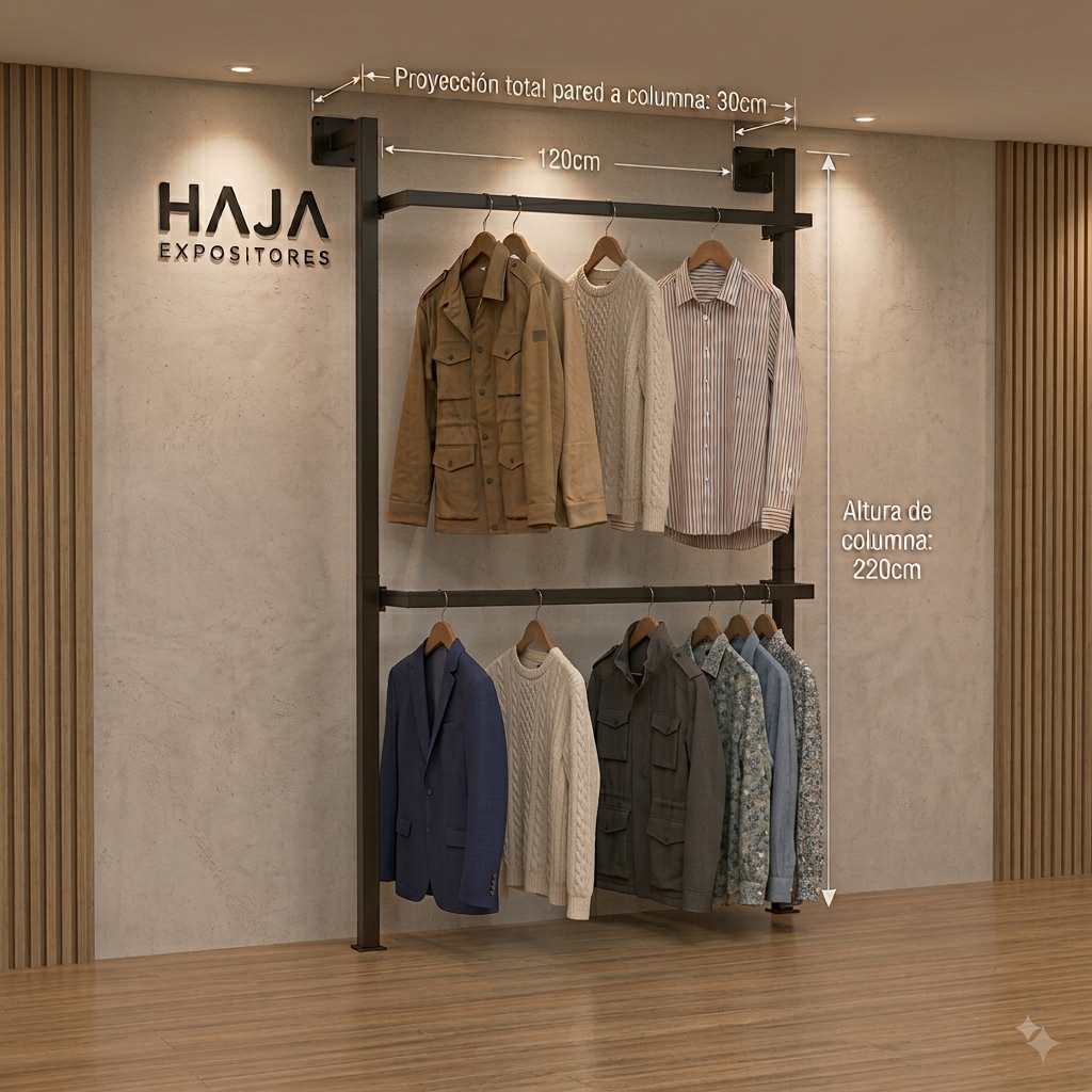 Sistema Modular de Parede HAJA Cremalheira-com-Araras