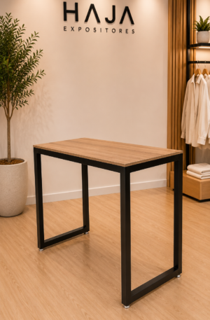 Mesa Expositora MDF e Metal-HAJA