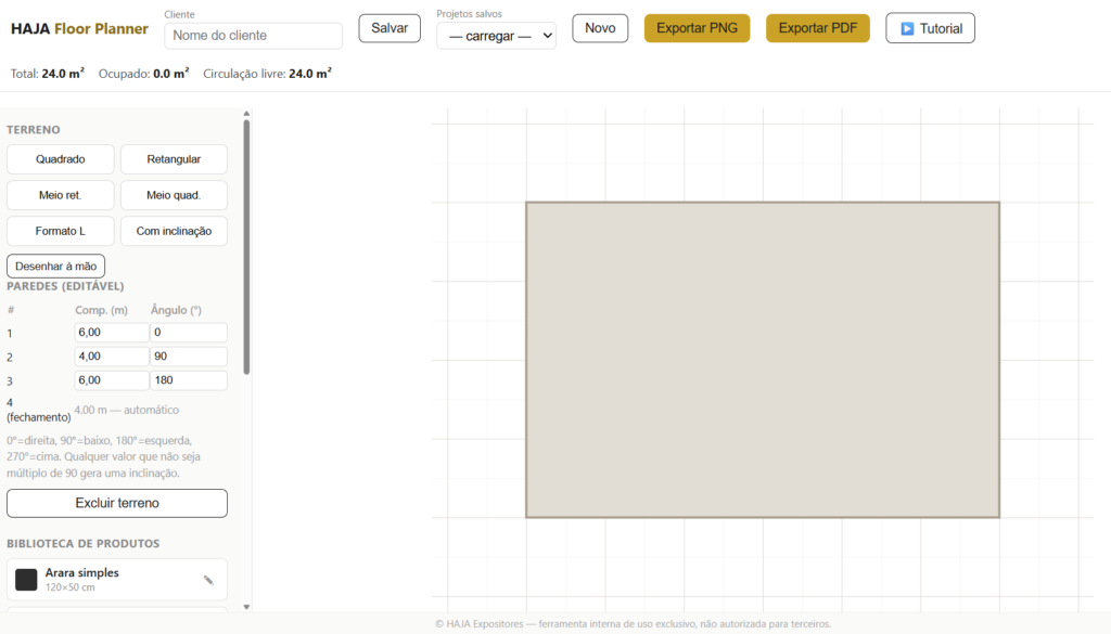 Ferramenta simples de layout 2D para planejamento de planta baixa